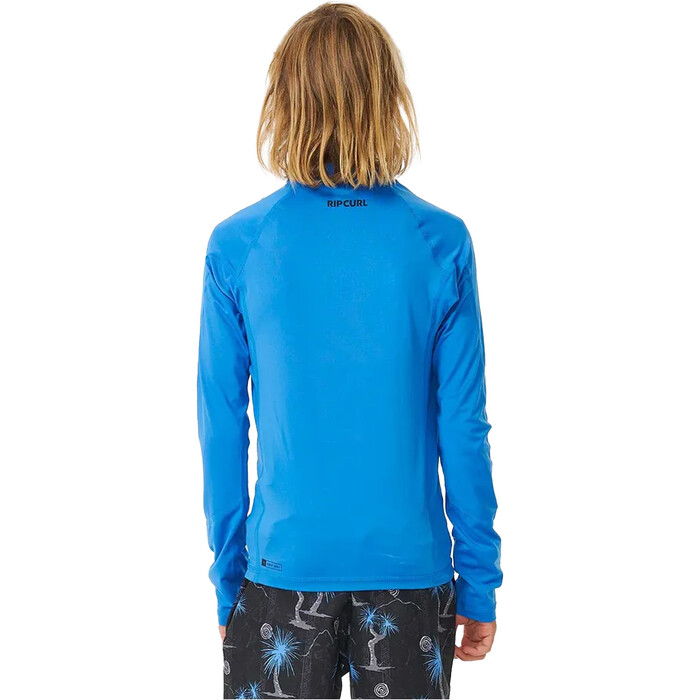 2024 Rip Curl Boys Brand Wave UPF Long Sleeve Rash Vest 122BRV - Blue Gum